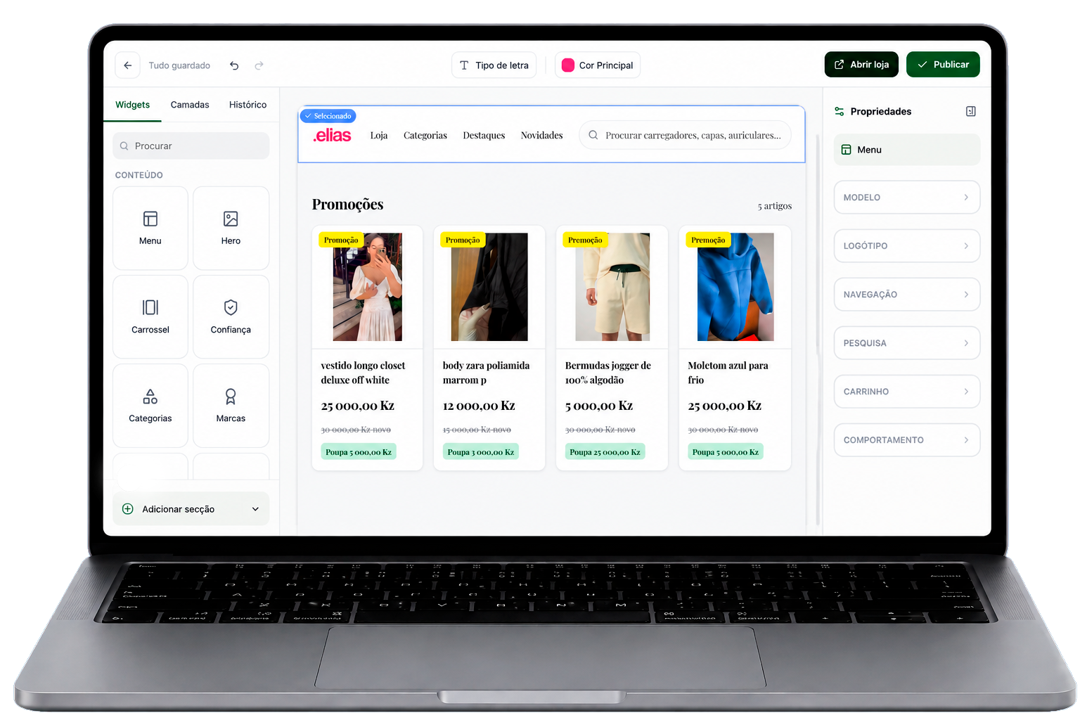 Editor de temas da KuxiShop